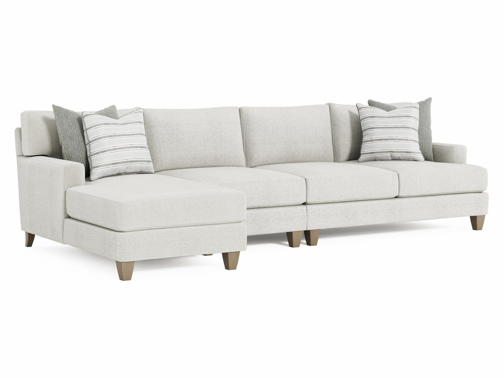 Mila Beige/Tan 3-Piece Fabric Sectional with Left Chaise - Ornate Home