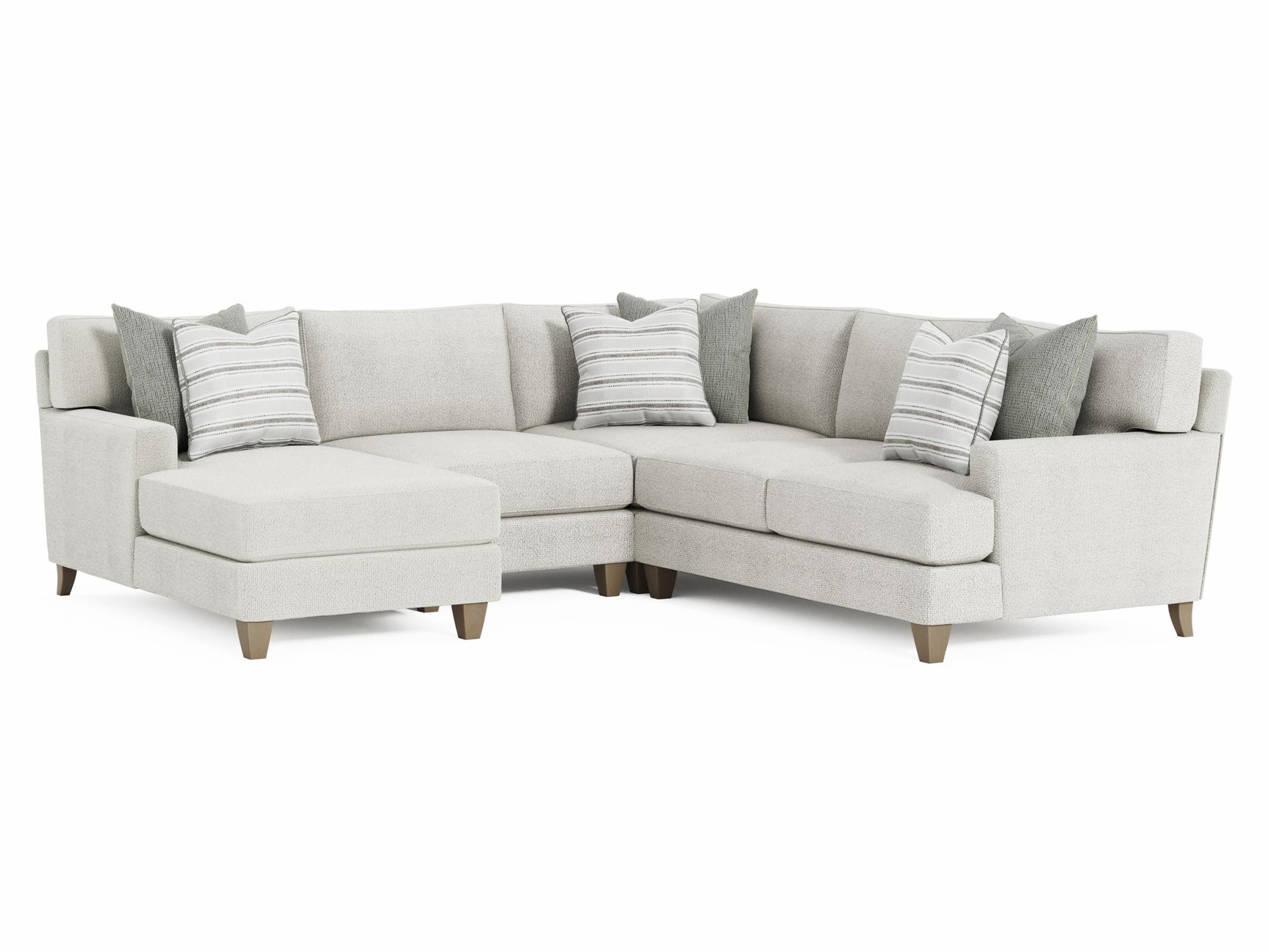 Mila Beige/Tan 4-Piece Fabric Sectional with Left Chaise - Ornate Home
