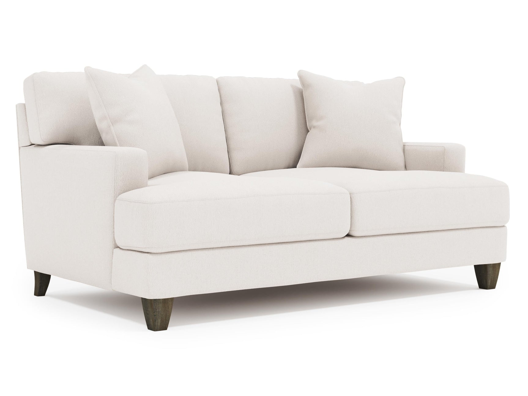Mila White/Cream Fabric Loveseat - Ornate Home