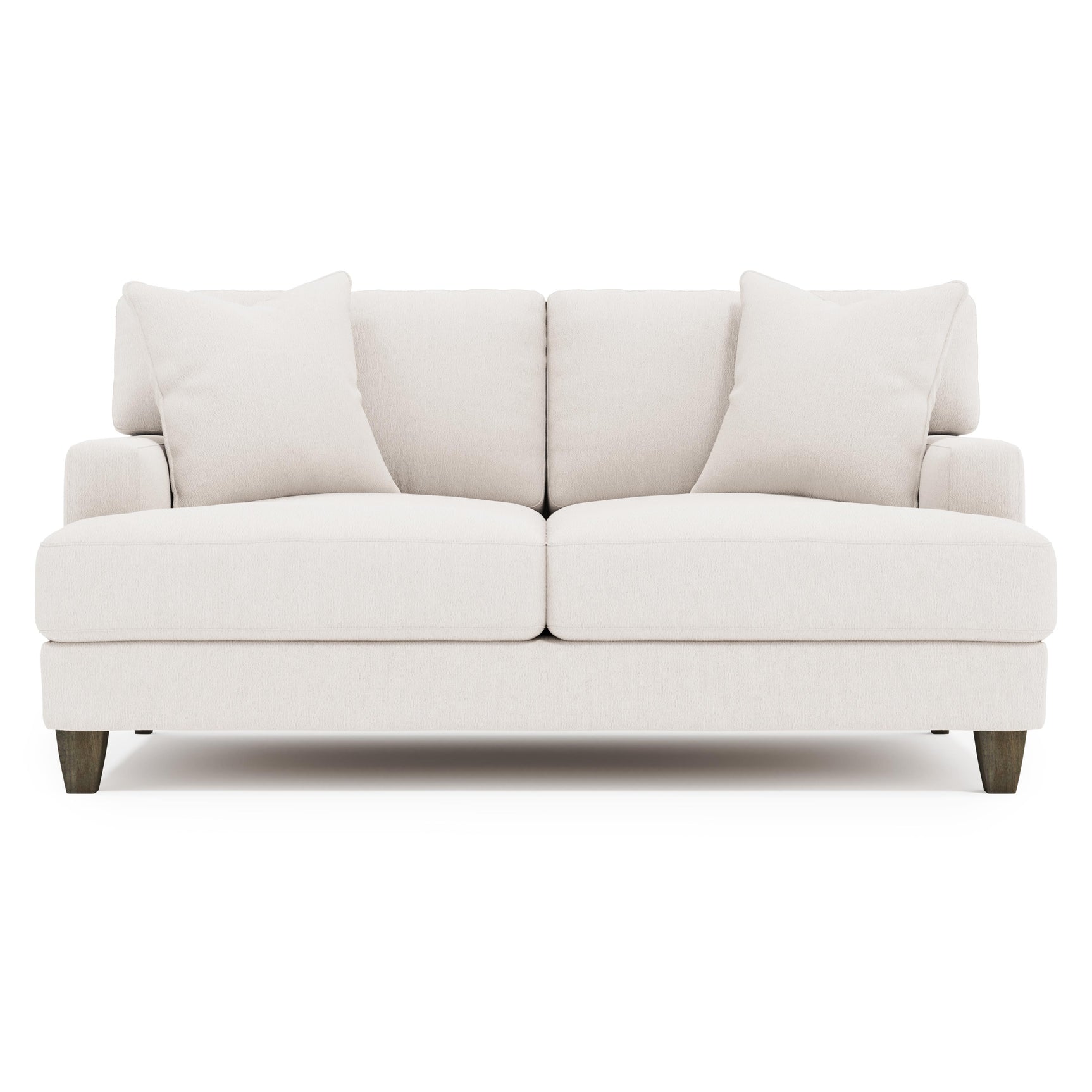 Mila White/Cream Fabric Loveseat - Ornate Home
