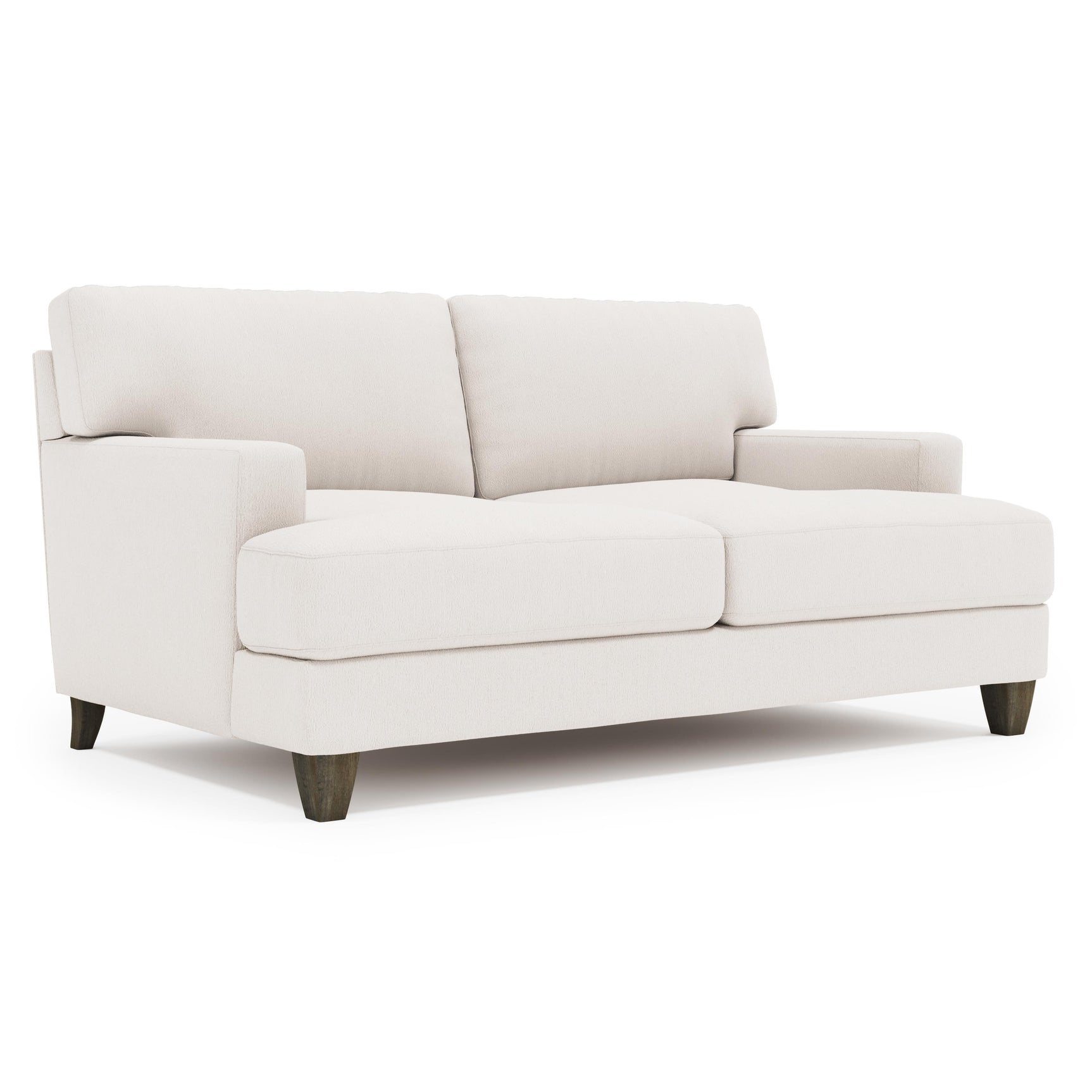 Mila White/Cream Fabric Loveseat - Ornate Home