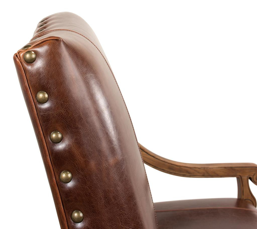 Milano Salon Brown Italian Leather Settee - Ornate Home