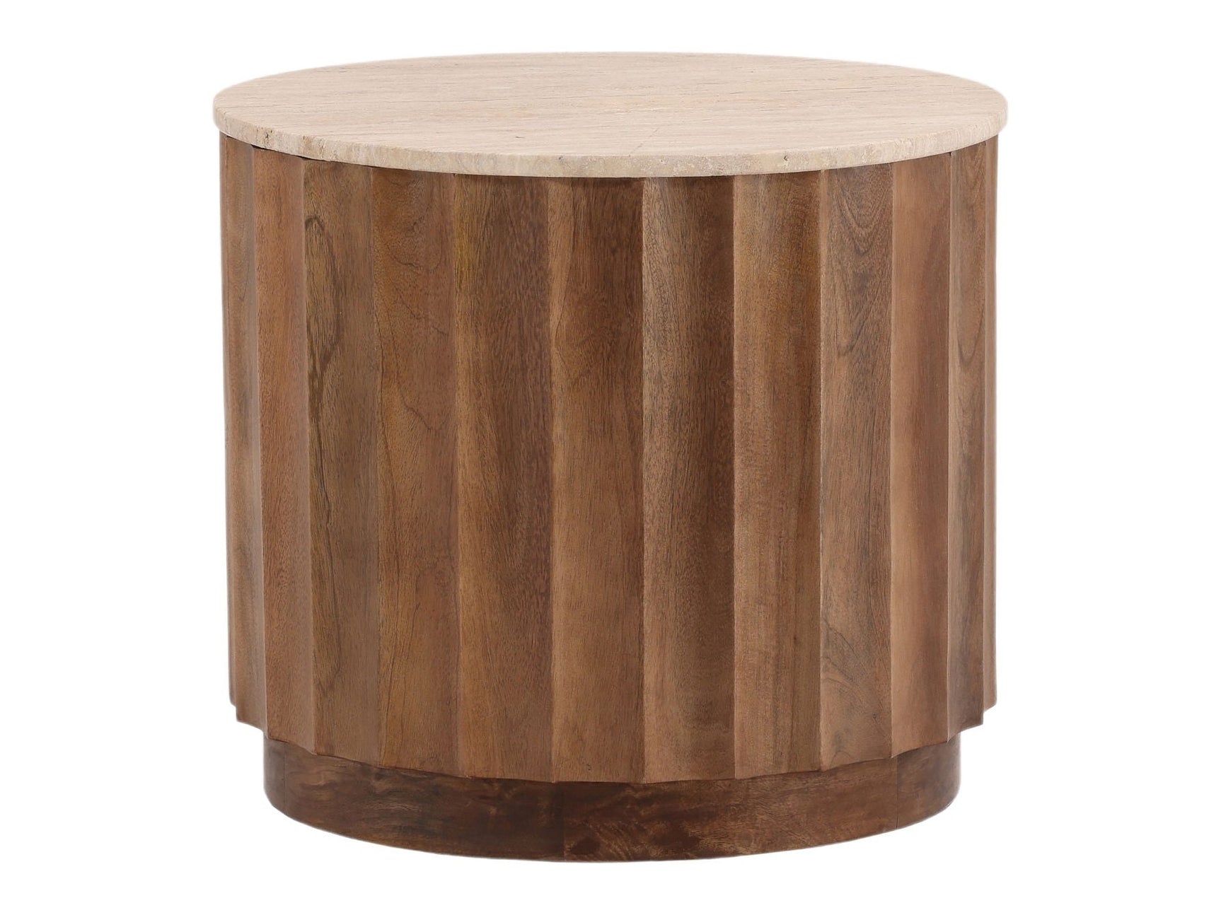 Milburn Natural/Brown Side Table - Ornate Home