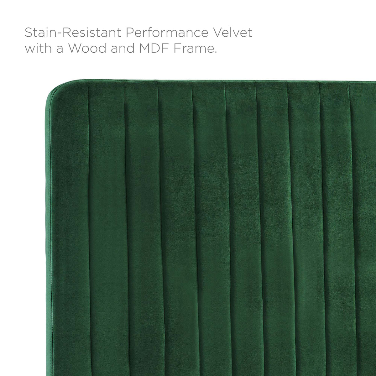Milenna Emerald Channel Tufted Performance Velvet King/California King Headboard - Ornate Home