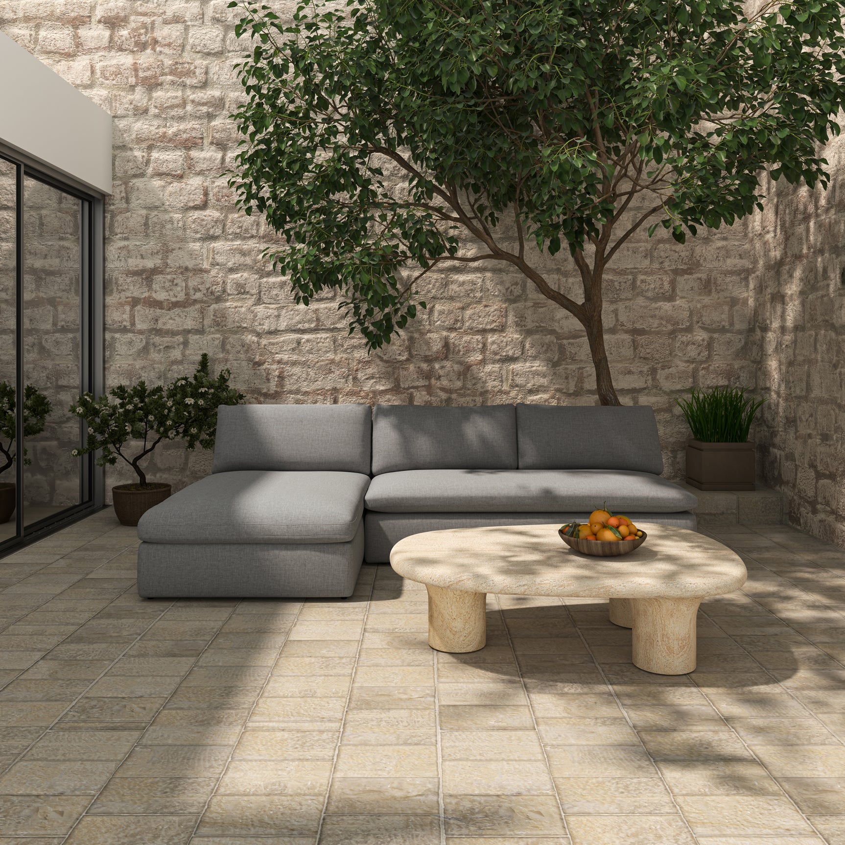 Miles Speckled Light Grey Outdoor Chaise - Ornate Home