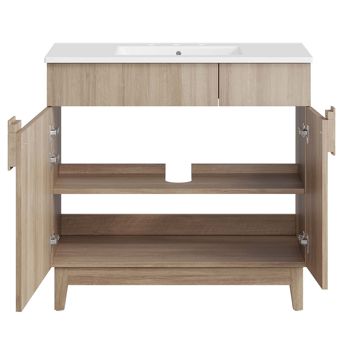 Miles White/Oak 36" Bathroom Vanity - Ornate Home