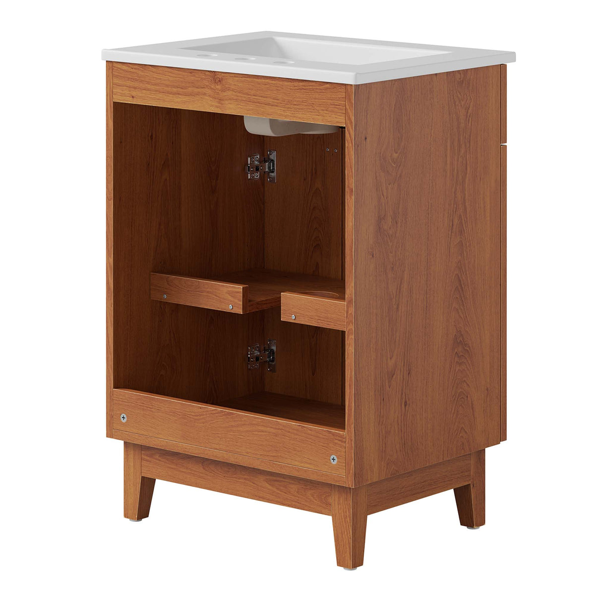 Miles White/Walnut 24" Bathroom Vanity - Ornate Home