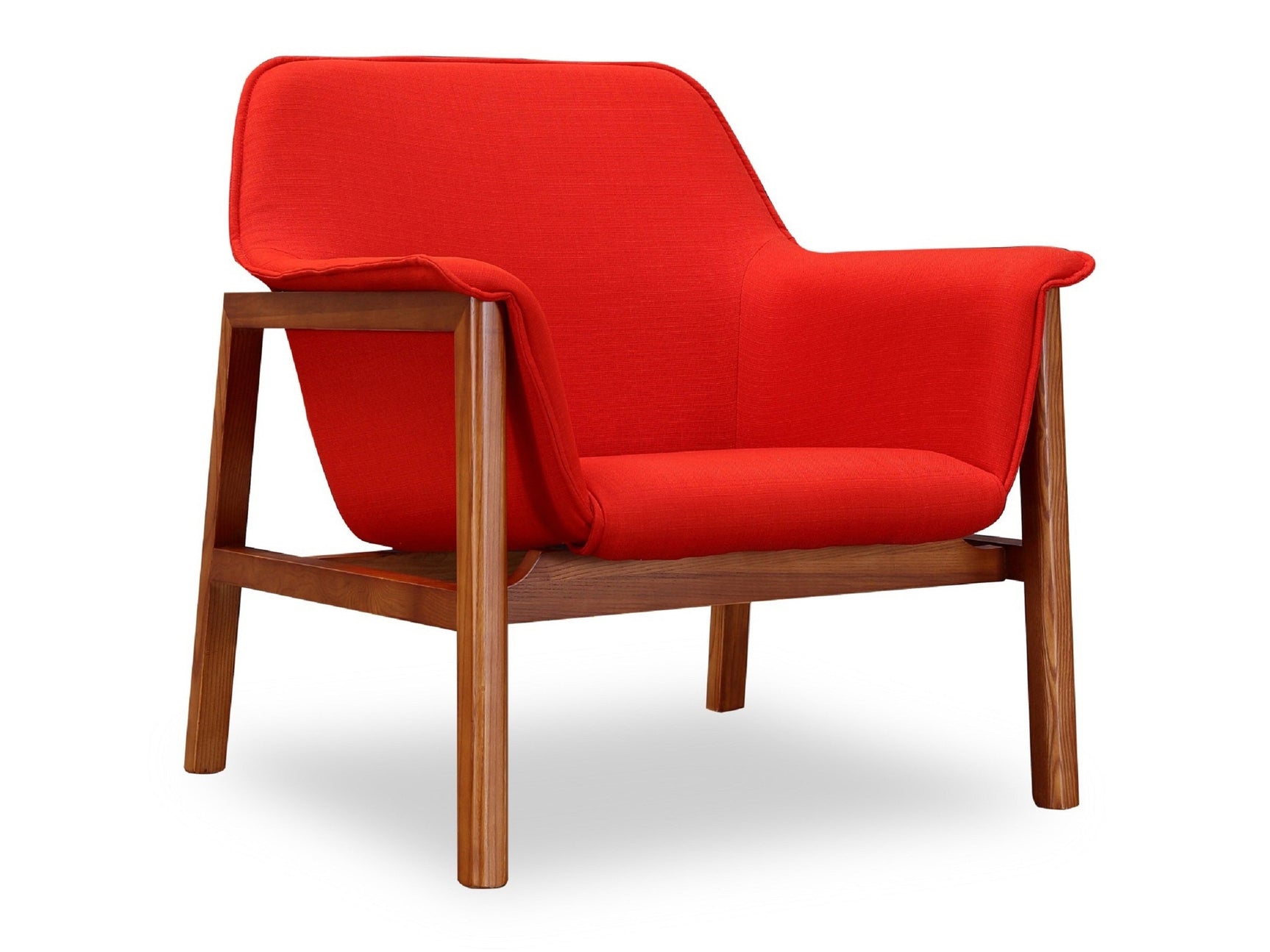 Miller Accent Chair in Burnt Orange and Walnut - Ornate Home