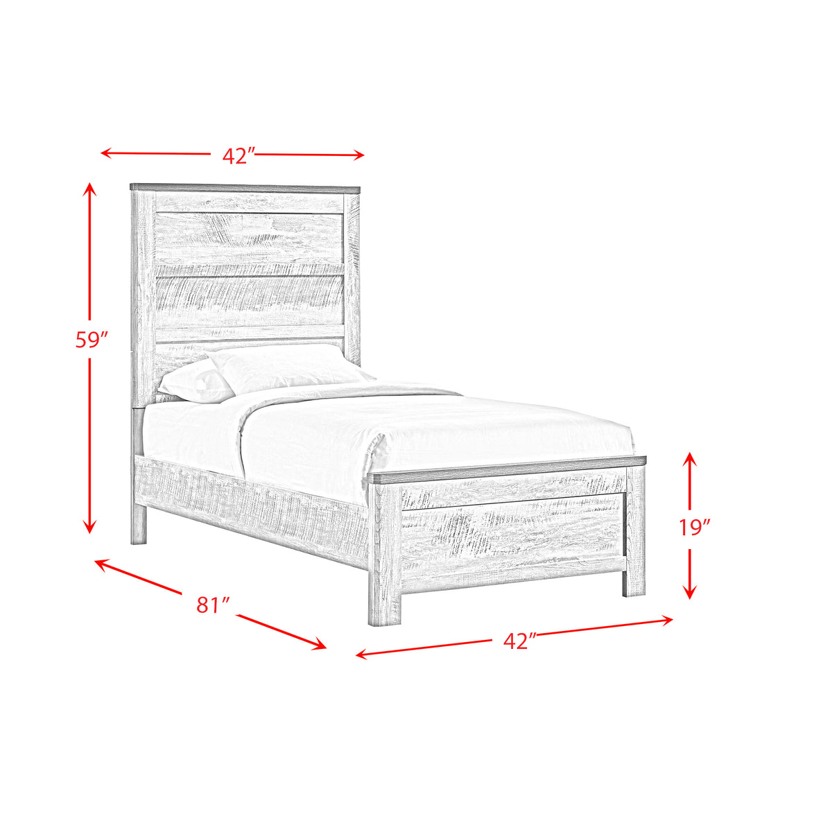 Millers Cove Gray 3-Piece Twin Bedroom Set - Ornate Home