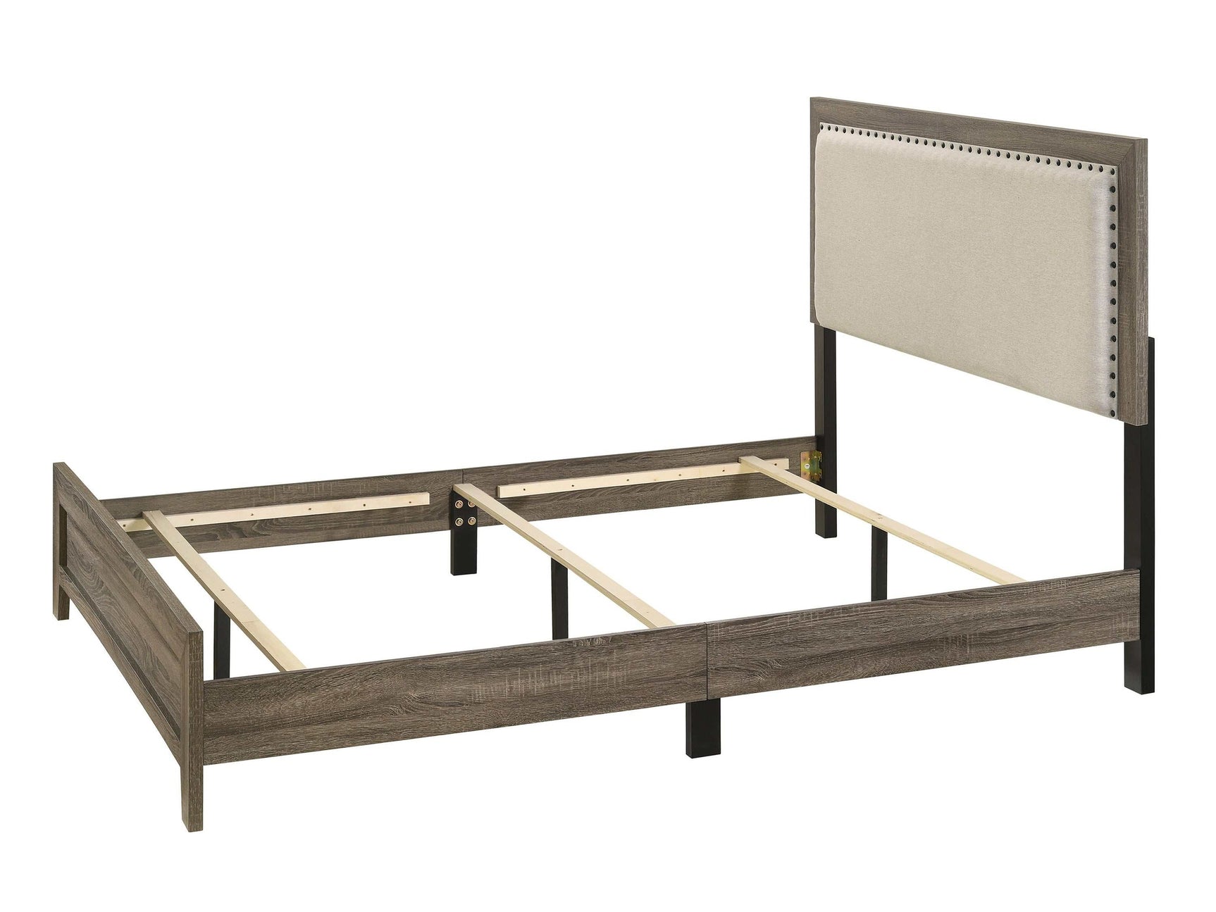 Millie Brownish Gray Upholstered Twin Panel Bed - Ornate Home