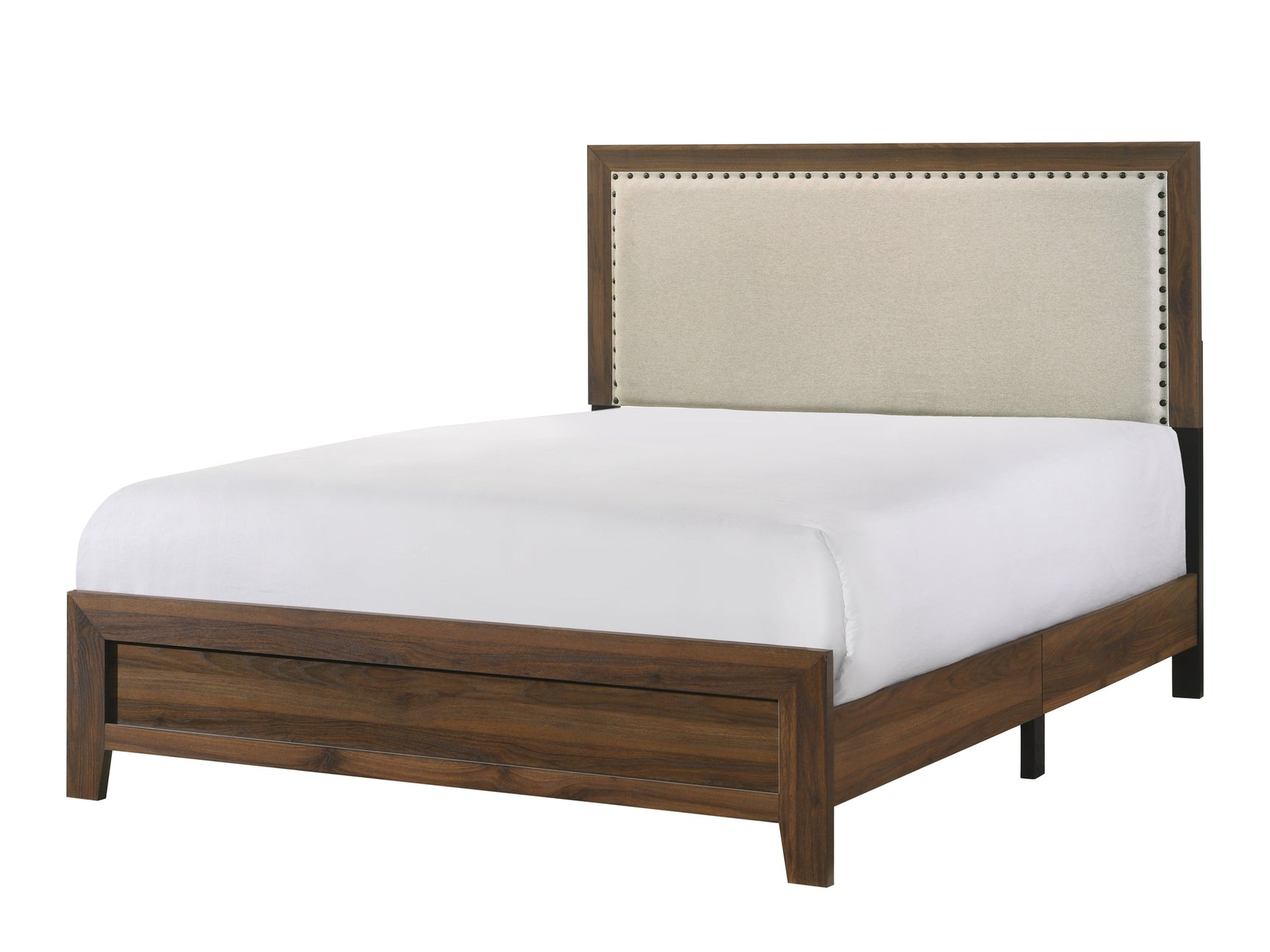 Millie Cherry Brown Upholstered Panel Bedroom Set - Ornate Home