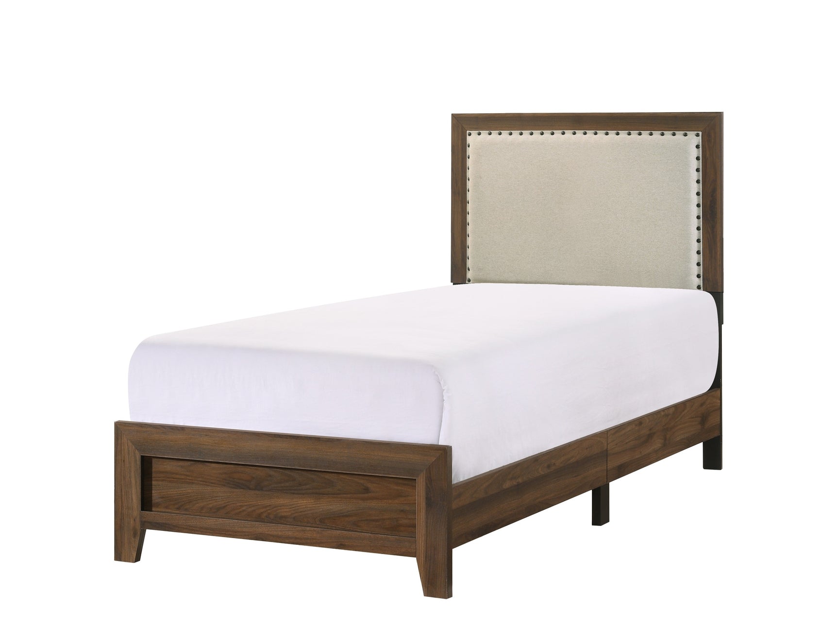 Millie Cherry Brown Upholstered Panel Youth Bedroom Set - Ornate Home