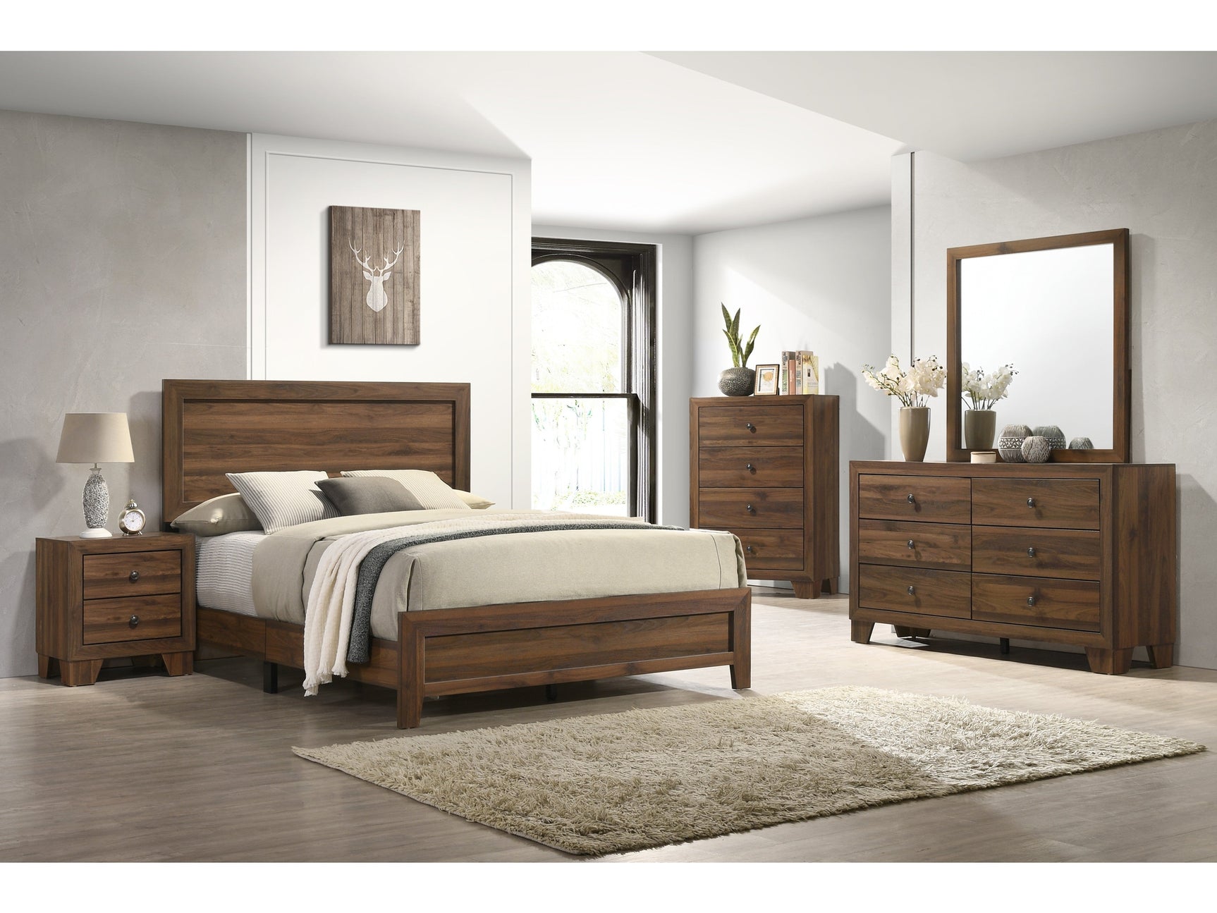 Millie Cherry Brown Youth Panel Bedroom Set - Ornate Home