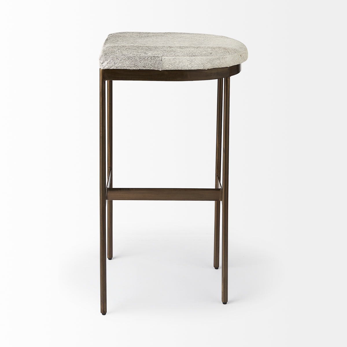 Millie Gold Hair-On-Hide Seat Bar Stool - Ornate Home