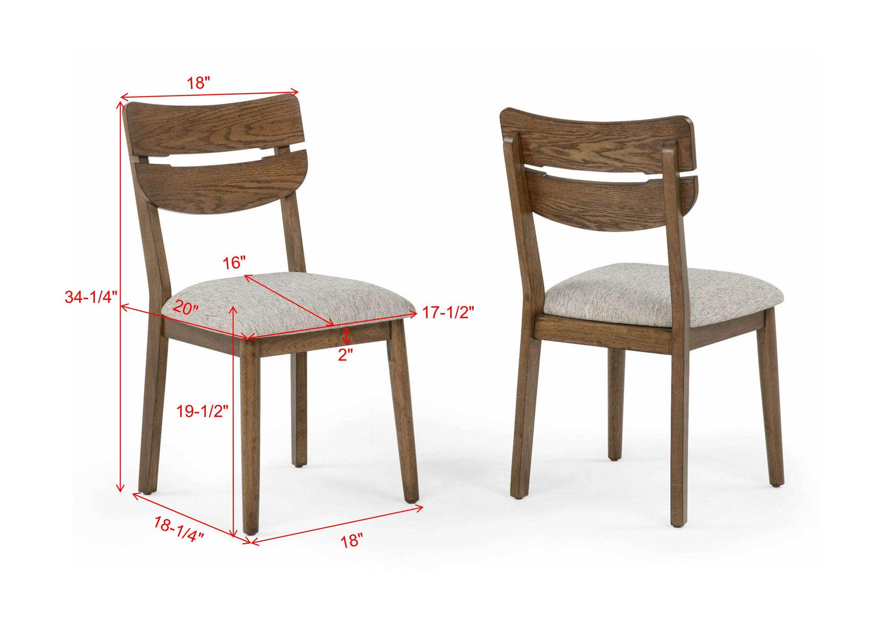 Mills Beige/Brown Dining Side Chair (Set of 2) - Ornate Home