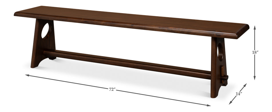 Millwright Brown Mahogany Bench - Ornate Home