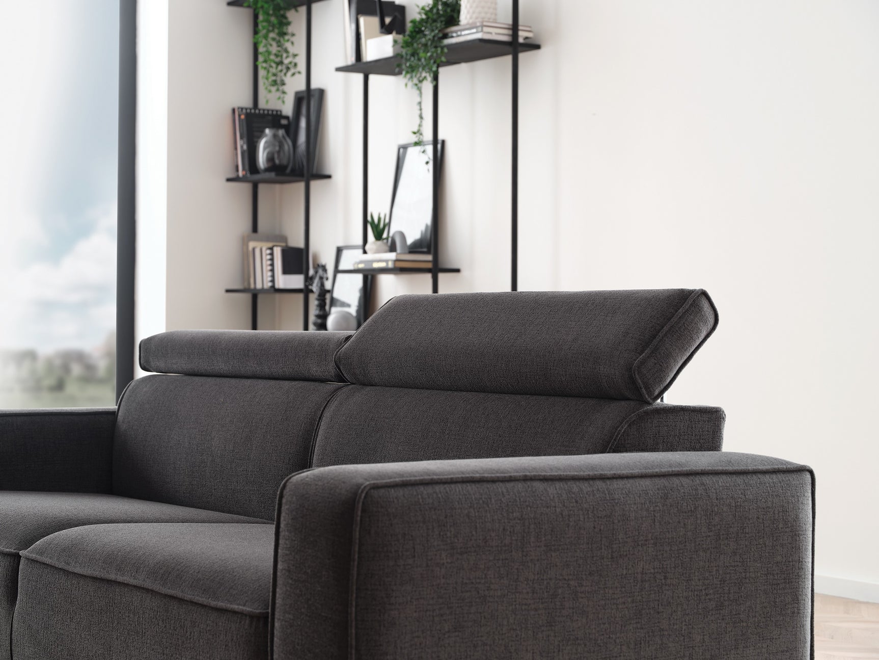 Milos Anthracite Loveseat - Ornate Home