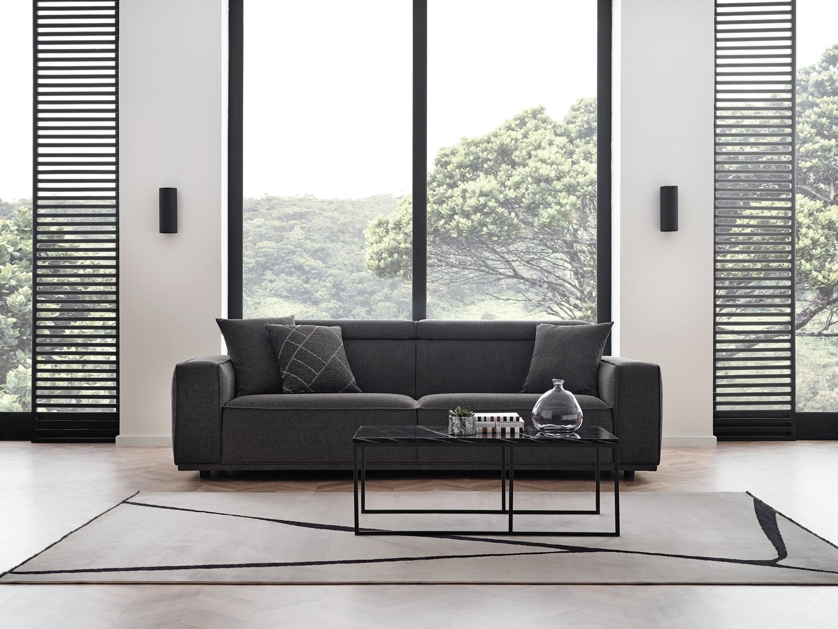 Milos Anthracite Sofa - Ornate Home