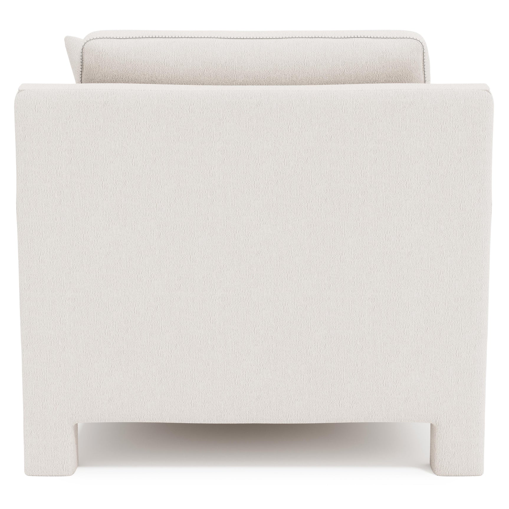 Mily White/Cream Fabric Chaise with Stitch Detail - Ornate Home