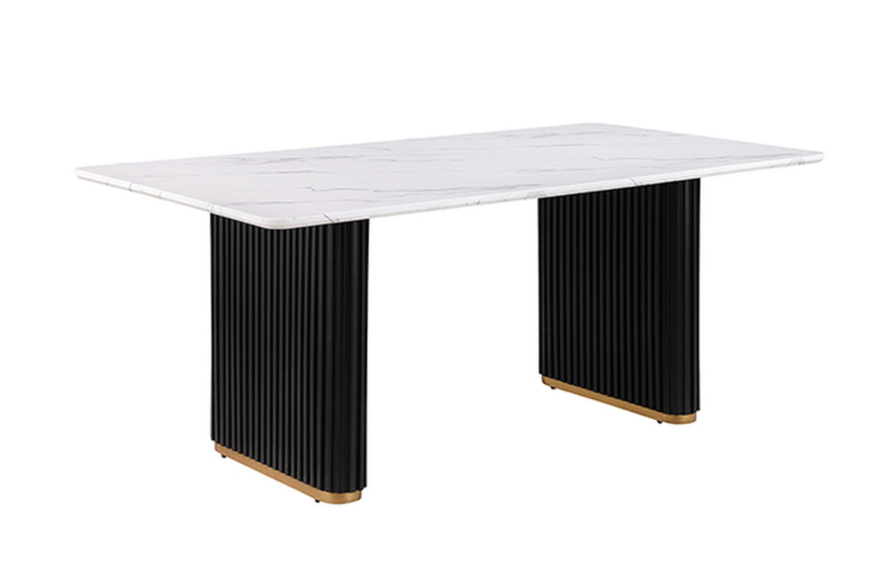 Minden Black/White 7 Pc. Dining Table Set - Ornate Home
