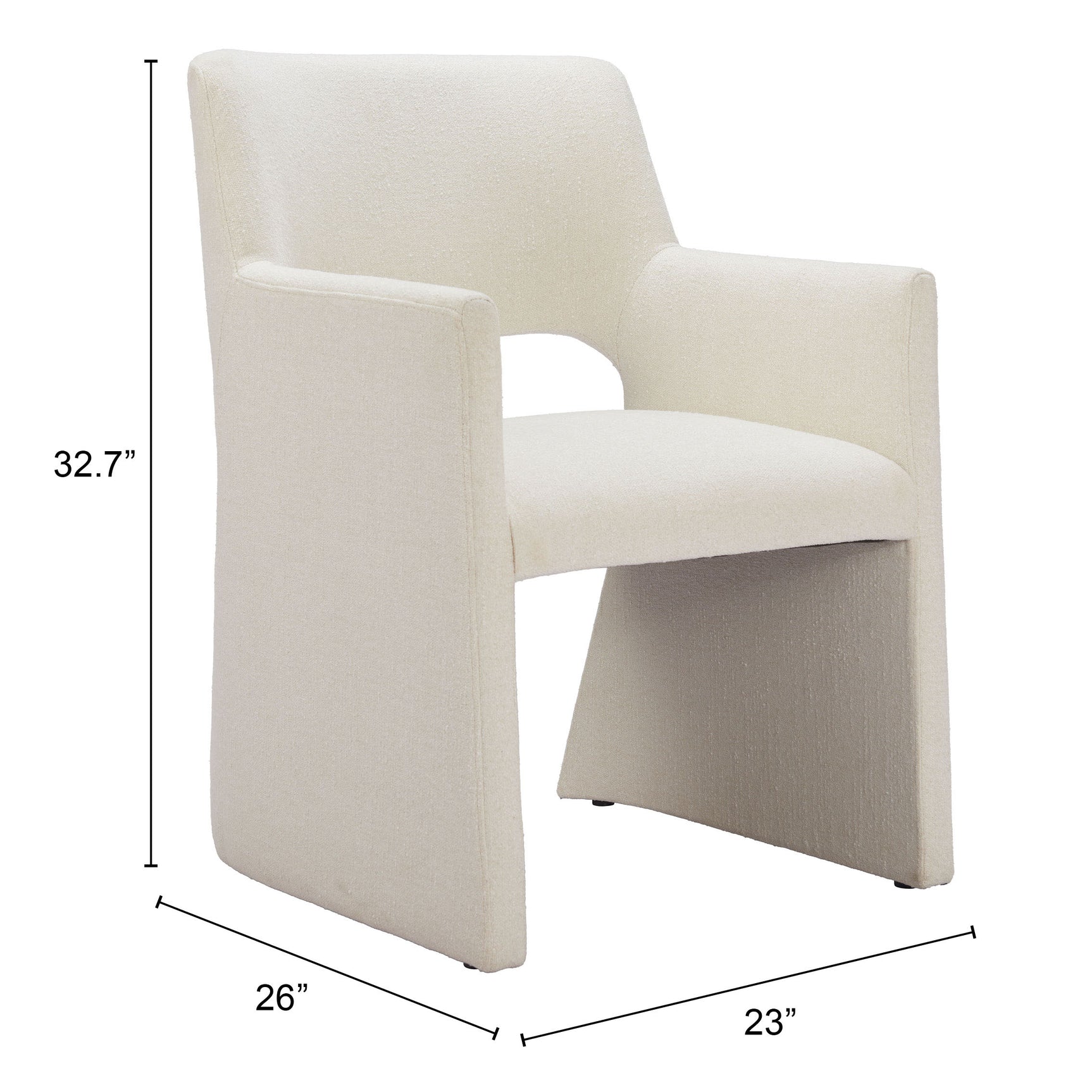 Minet Linen White Dining Chair - Ornate Home