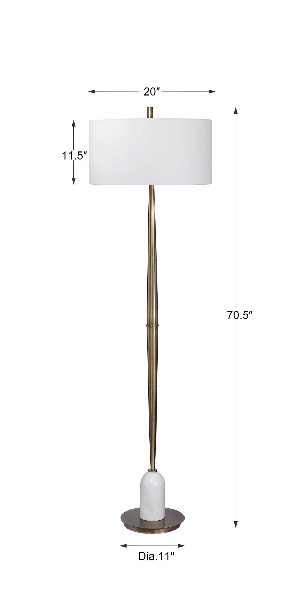 Minette Brass Mid-Century Floor Lamp - Ornate Home
