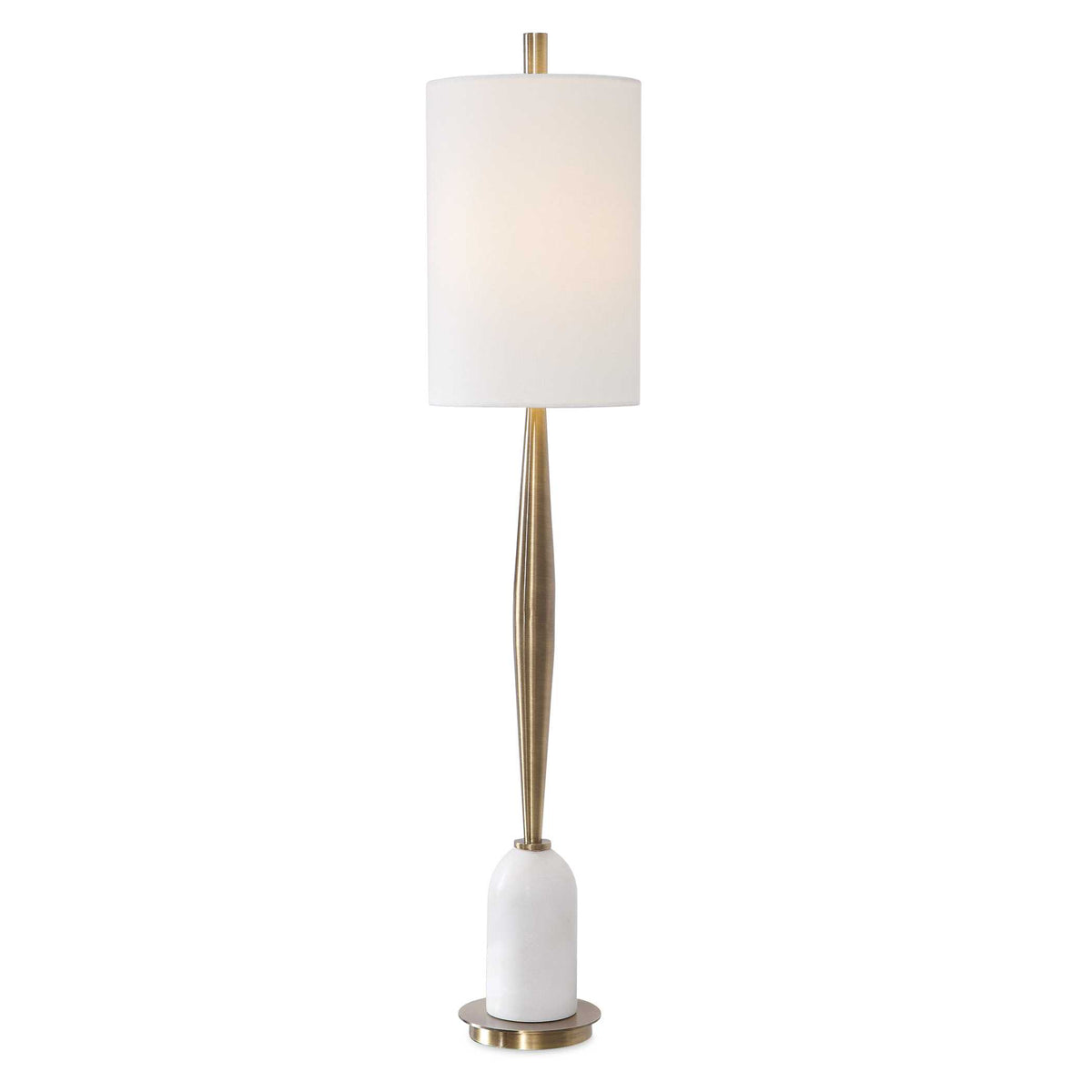 Minette Brass/White Mid-Century Buffet Lamp - Ornate Home