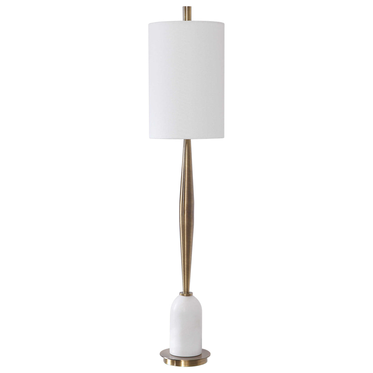 Minette Brass/White Mid-Century Buffet Lamp - Ornate Home
