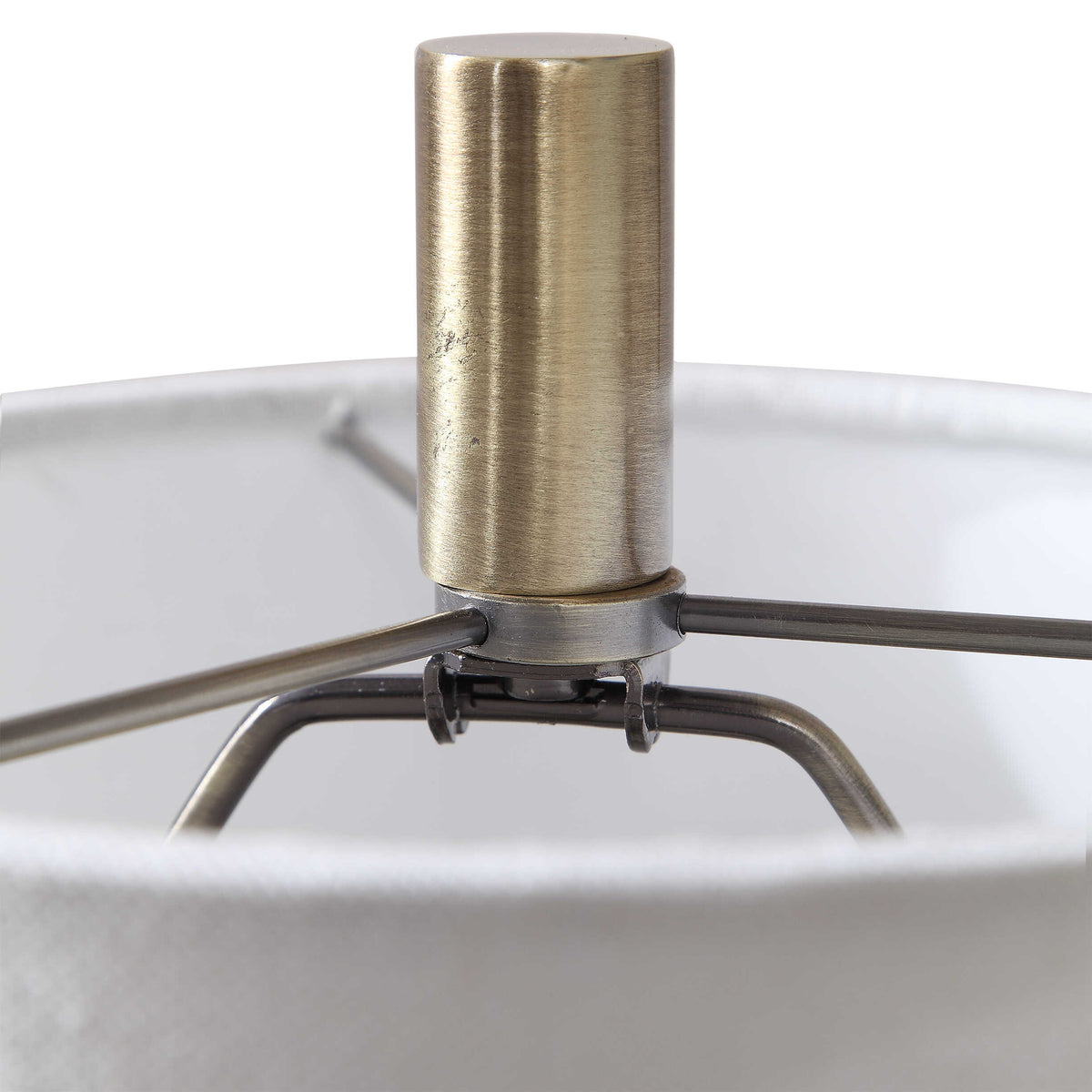 Minette Brass/White Mid-Century Buffet Lamp - Ornate Home