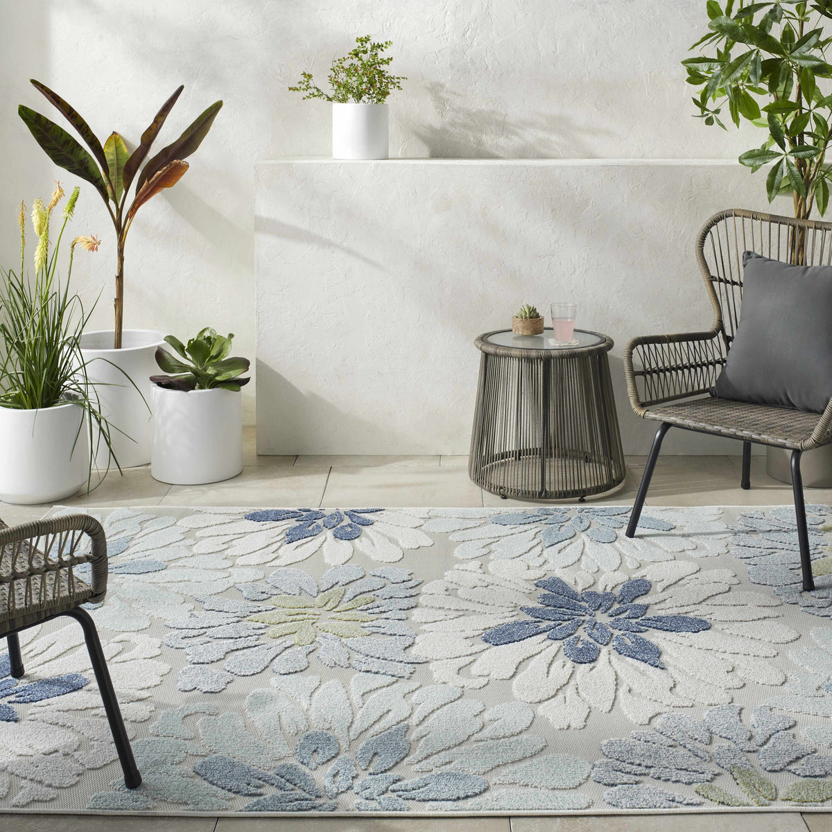 Minga Cream Outdoor Area Rug - Clearance - Ornate Home