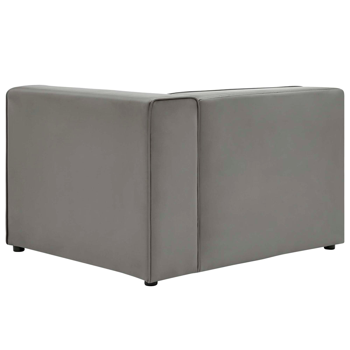 Mingle Gray Vegan Leather Right-Arm Chair - Ornate Home