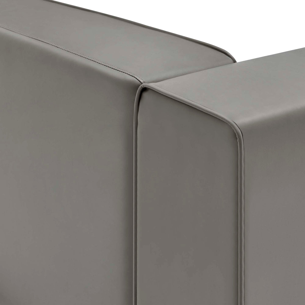 Mingle Gray Vegan Leather Right-Arm Chair - Ornate Home
