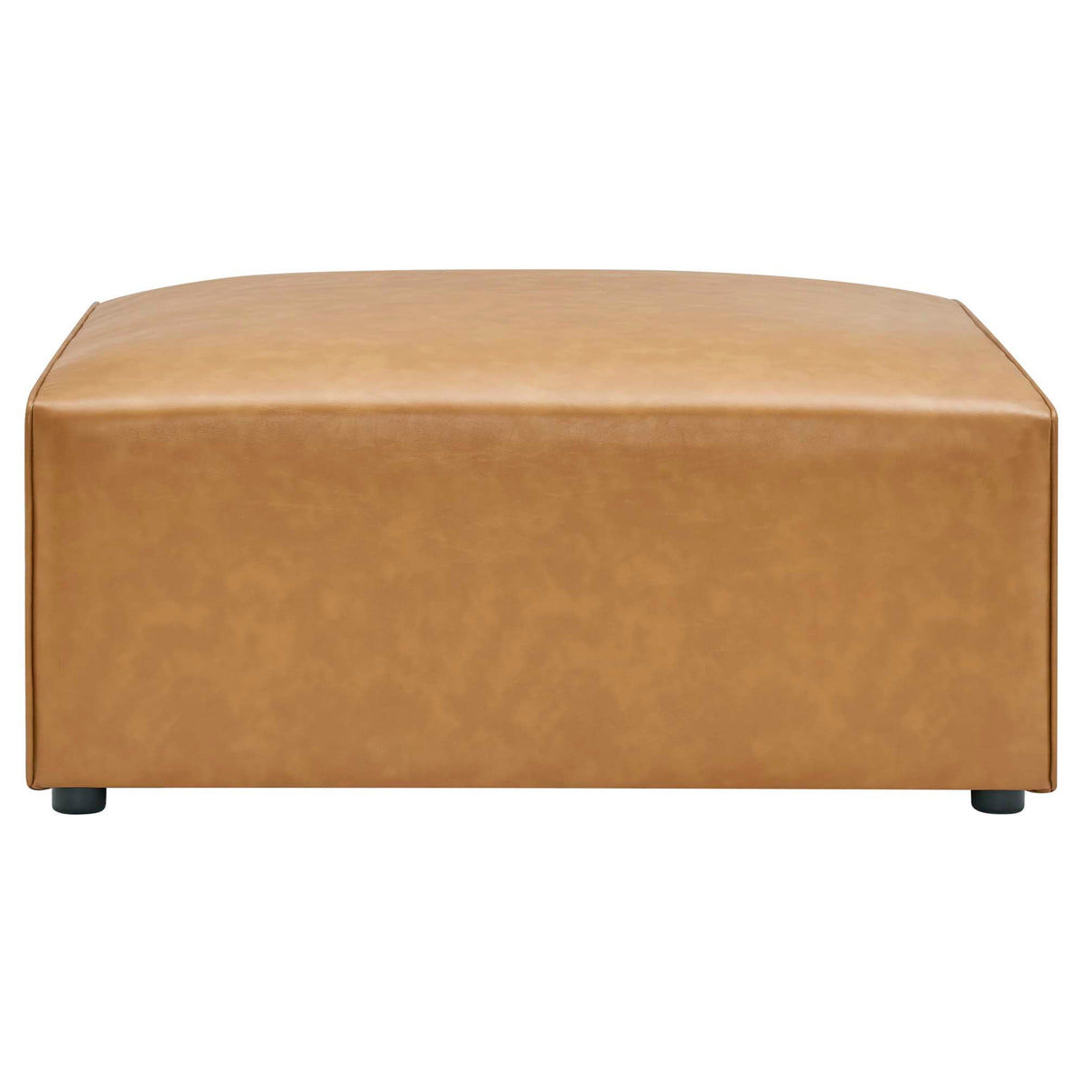Mingle Tan Vegan Leather Ottoman - Ornate Home