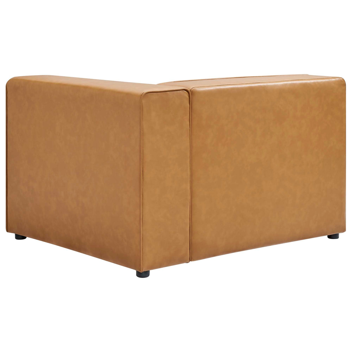 Mingle Tan Vegan Leather Right-Arm Chair - Ornate Home