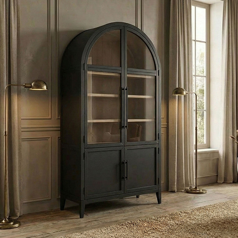 Minster Black Arched Cabinet - Ornate Home