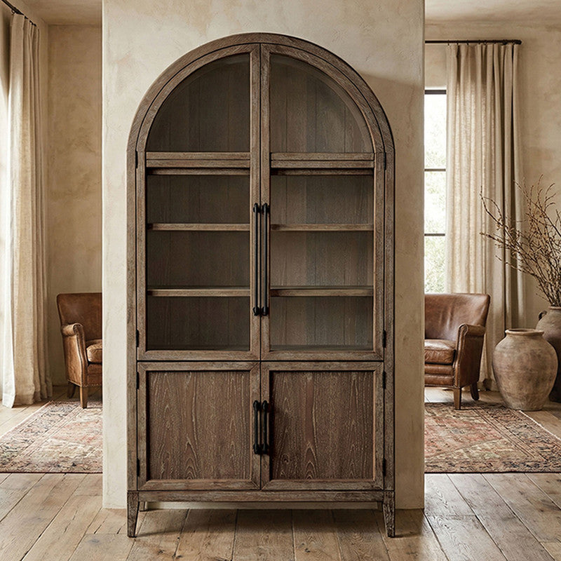 Minster Oak Arched Cabinet - Ornate Home