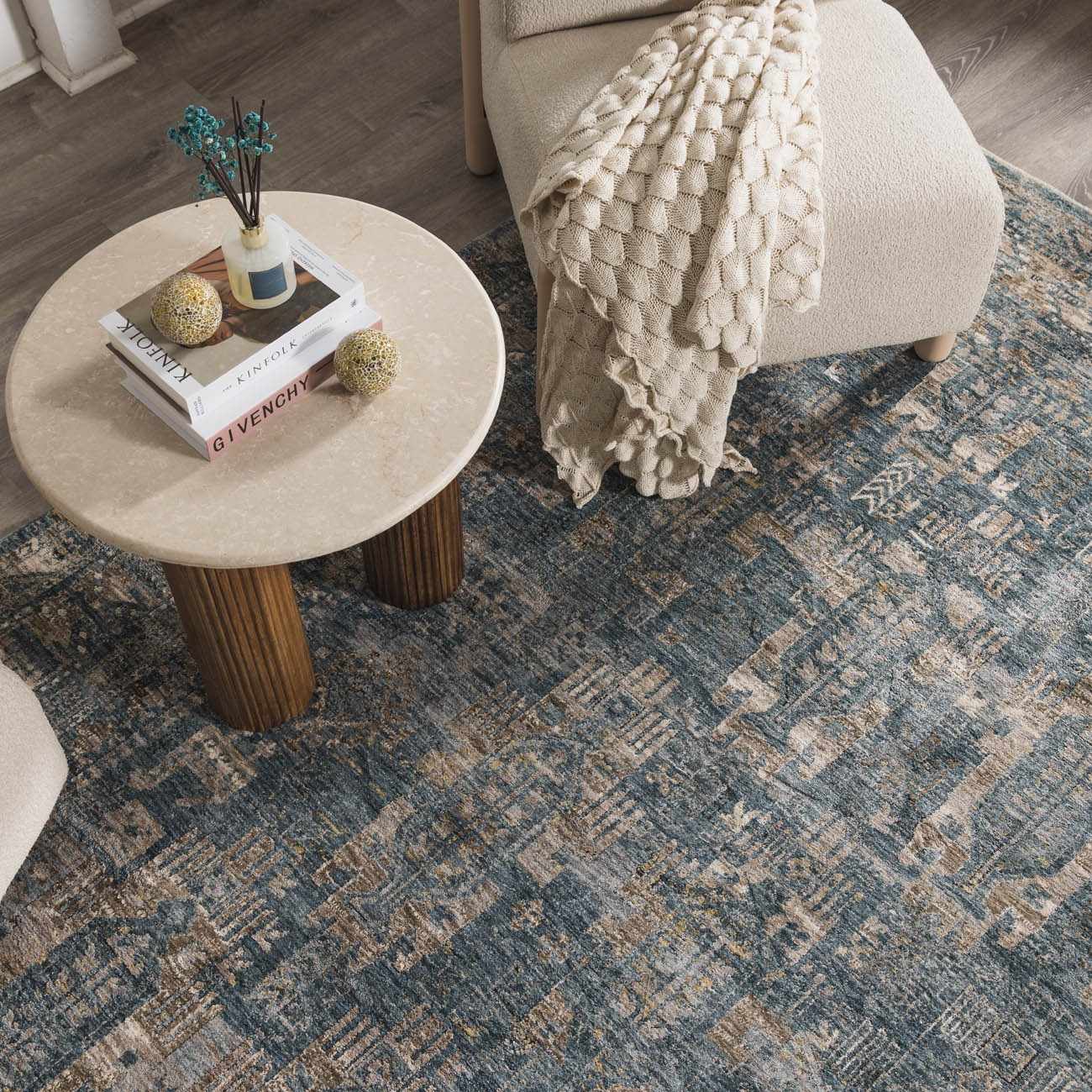 Mirabel Denim Blue Traditional Rug - Ornate Home