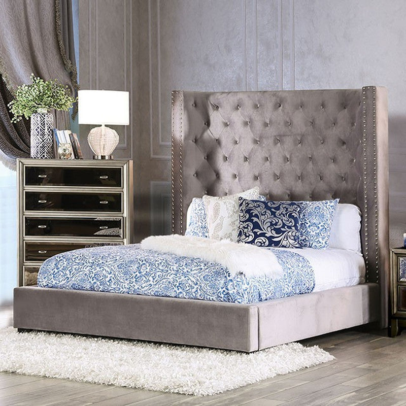 Mirabelle Gray Queen Bed - Ornate Home