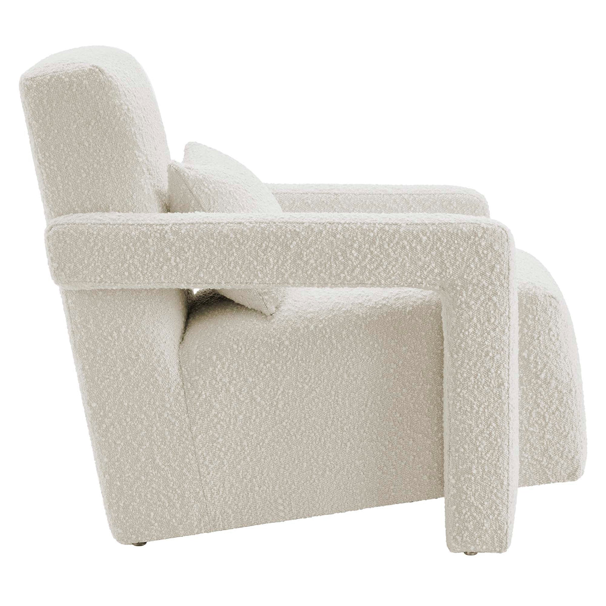 Mirage Ivory Boucle Upholstered Armchair - Ornate Home