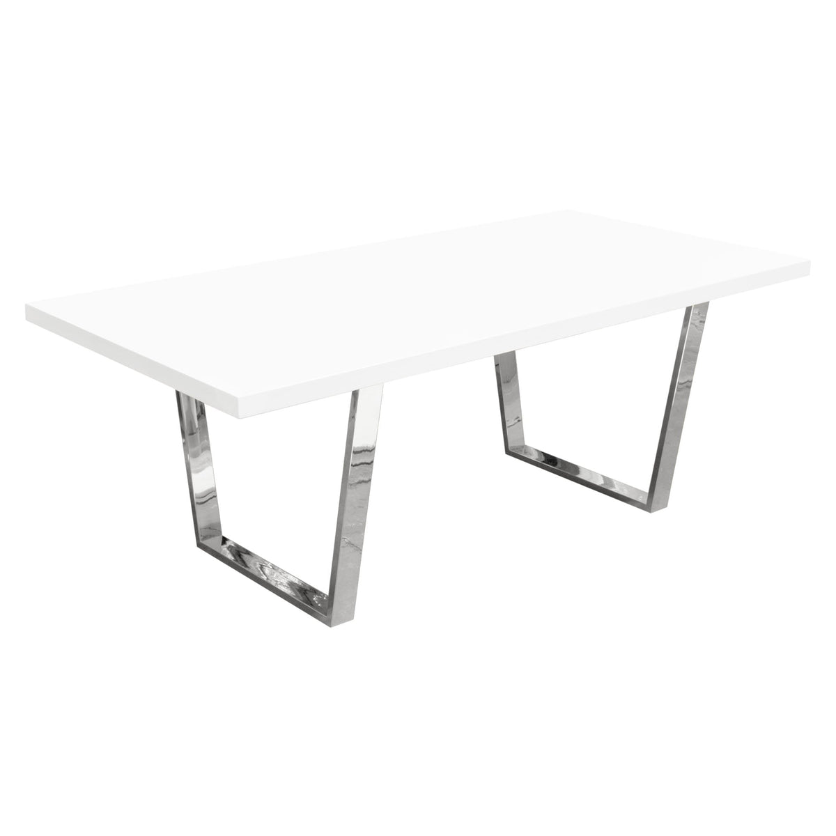 Mirage White/Silver Rectangular Dining Table - Ornate Home
