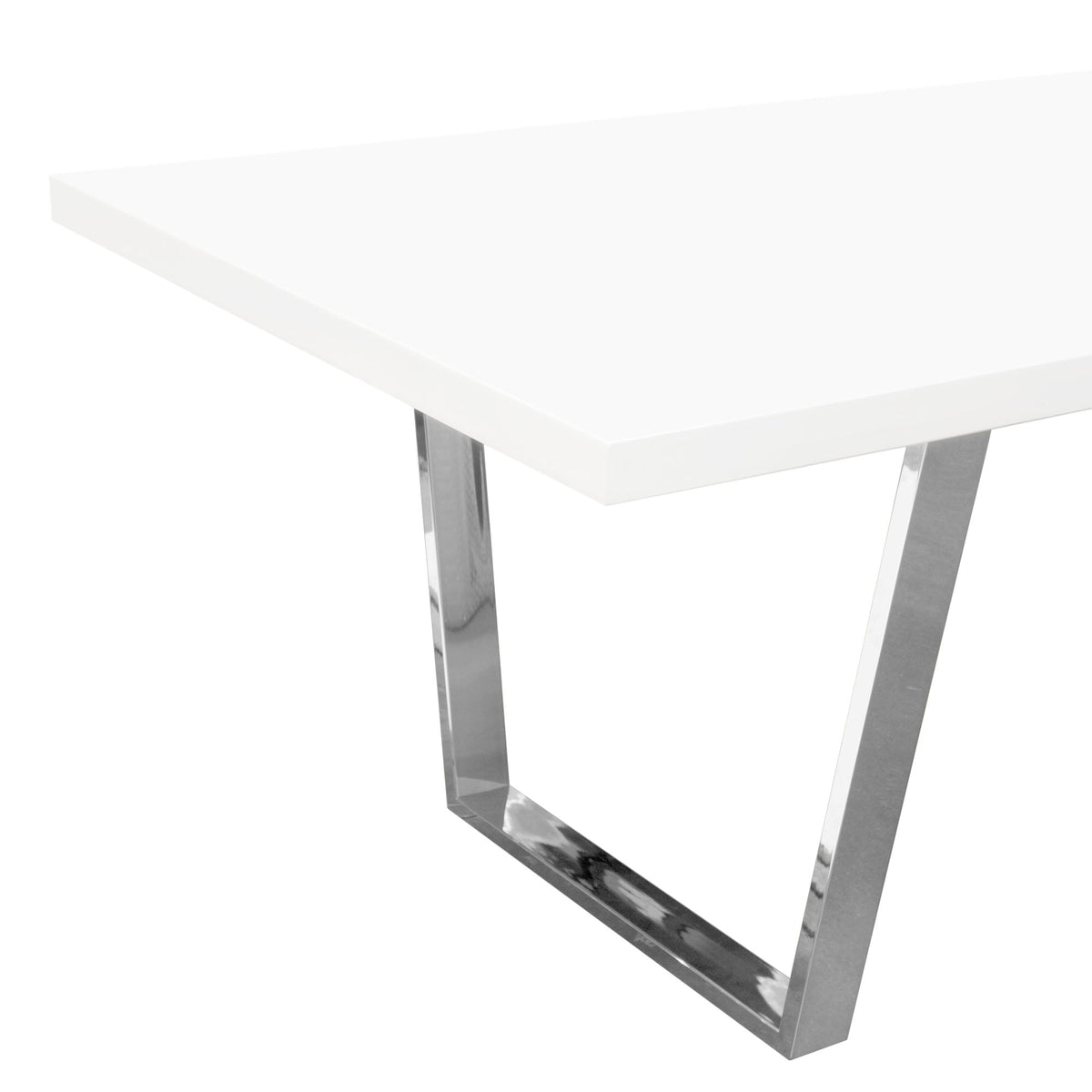 Mirage White/Silver Rectangular Dining Table - Ornate Home