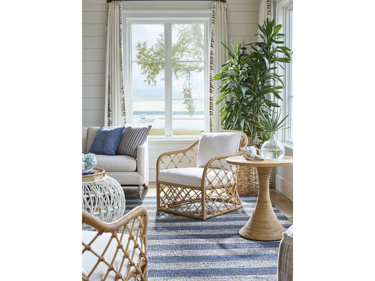 Miramar Nomad Snow/Natural Rattan Accent Chair - Ornate Home
