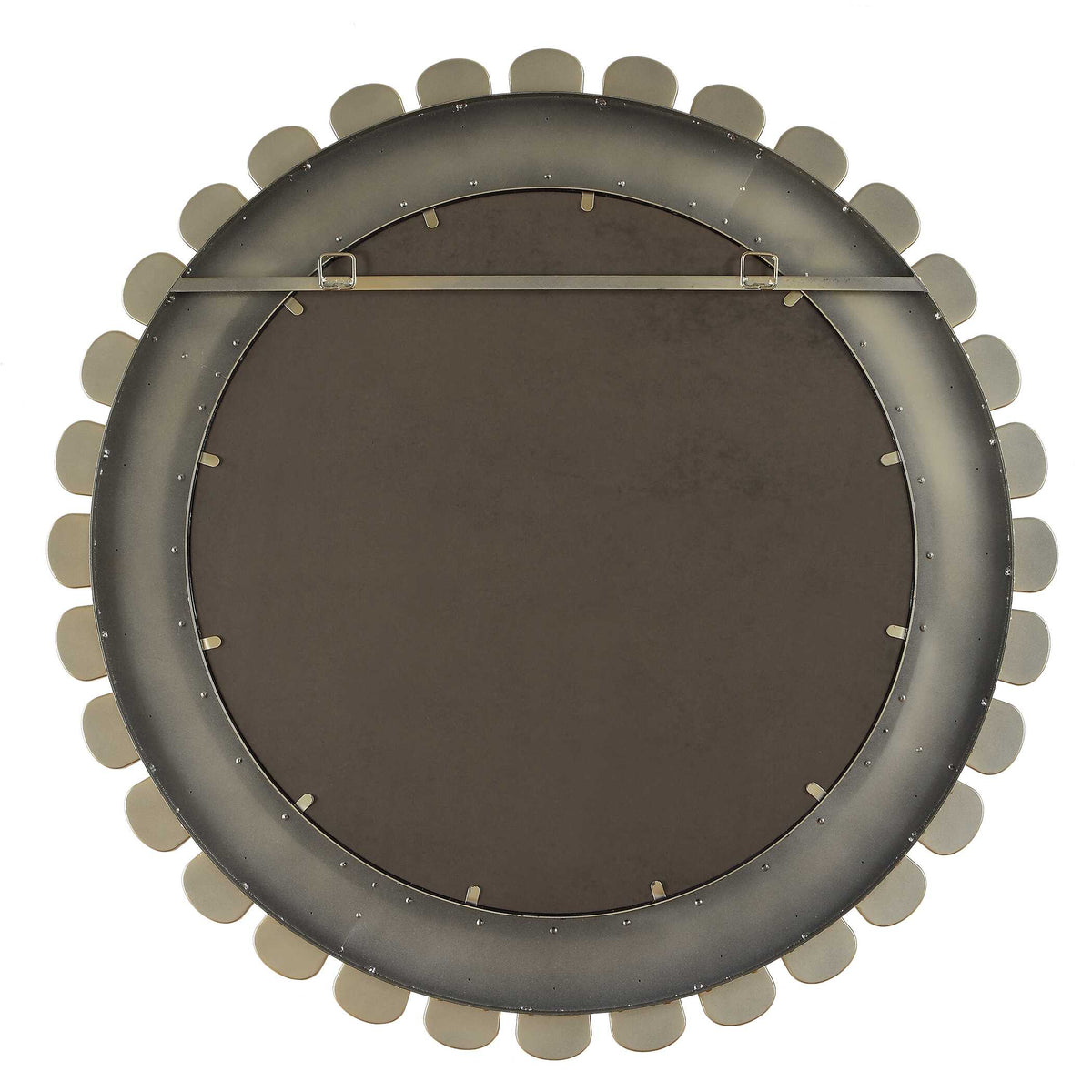 Miran White Glass Round Mirror - Ornate Home