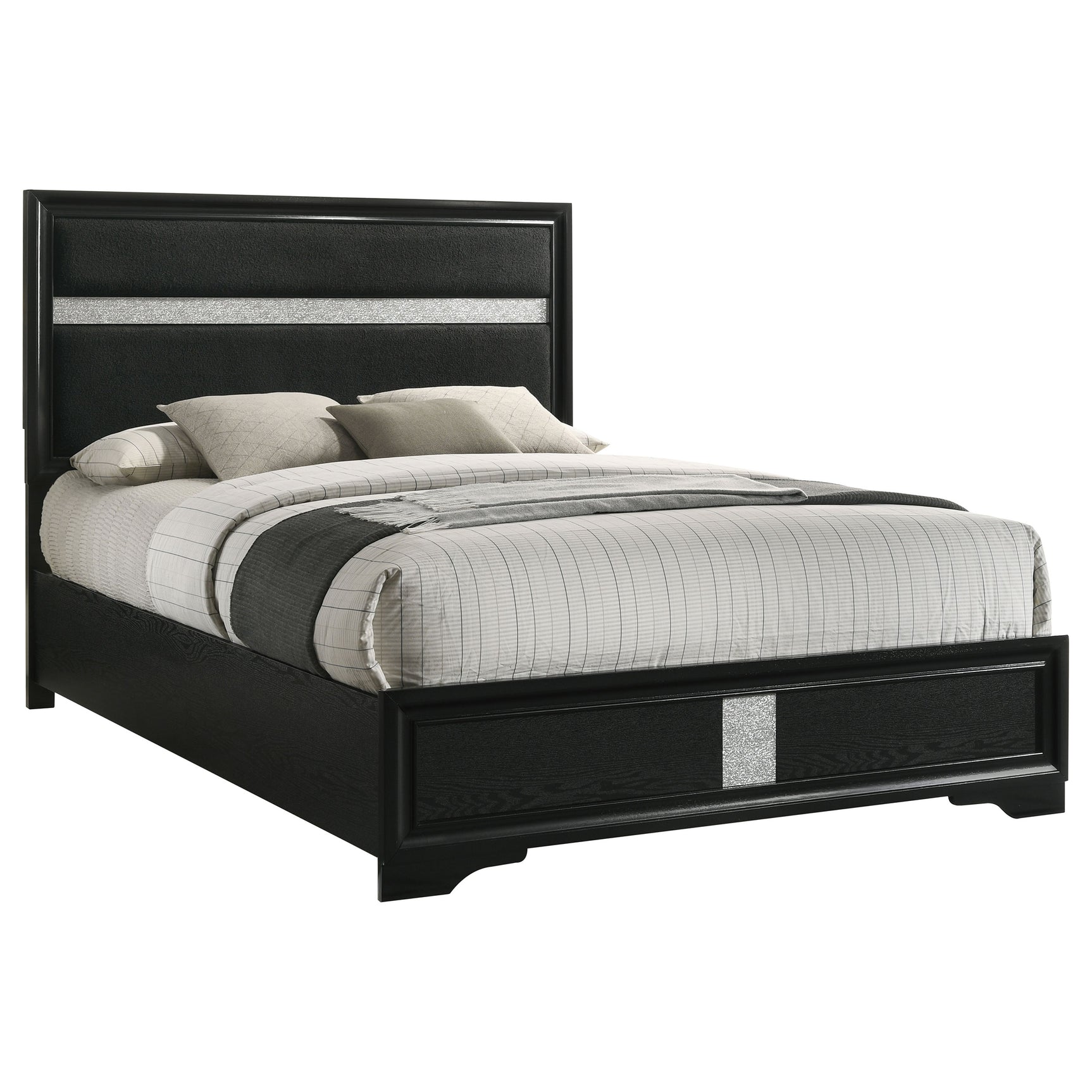 Miranda Black Queen Panel Bed - Ornate Home