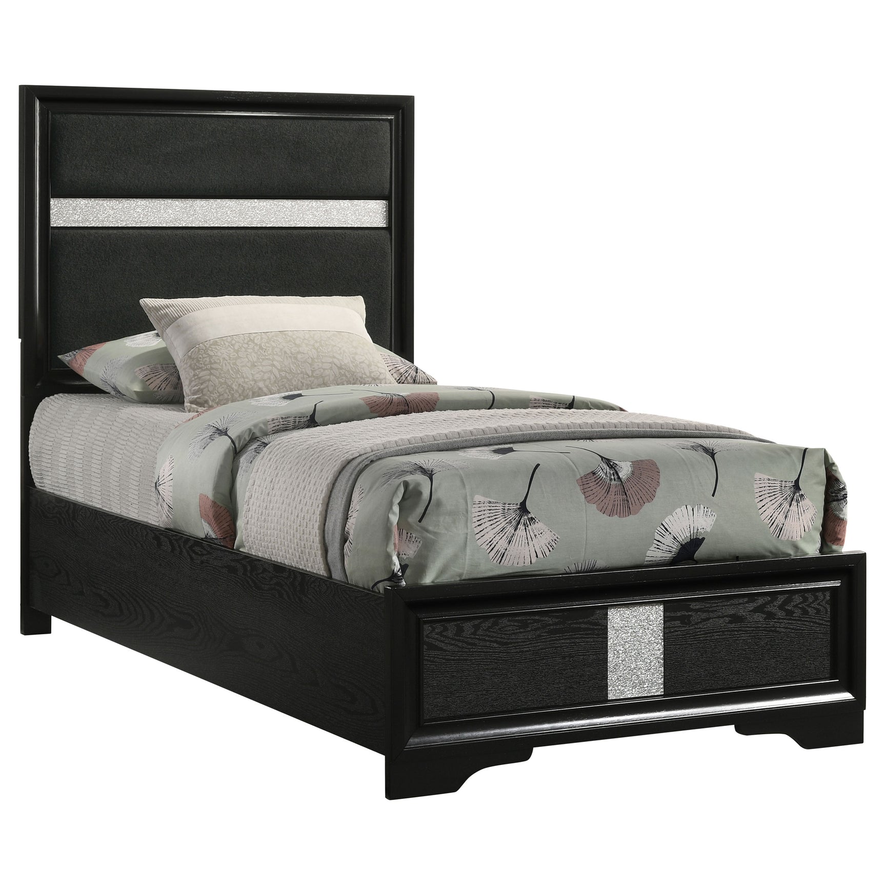 Miranda Black Twin Panel Bed - Ornate Home