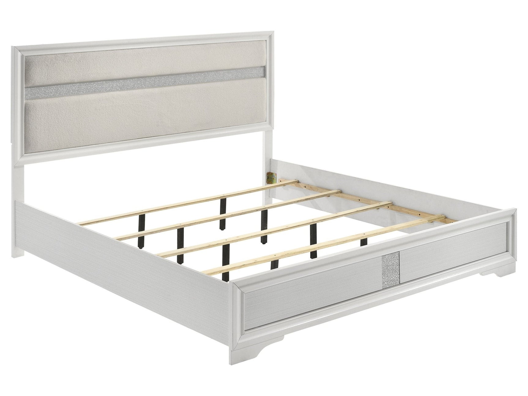 Miranda White Eastern King Panel Bed - Ornate Home