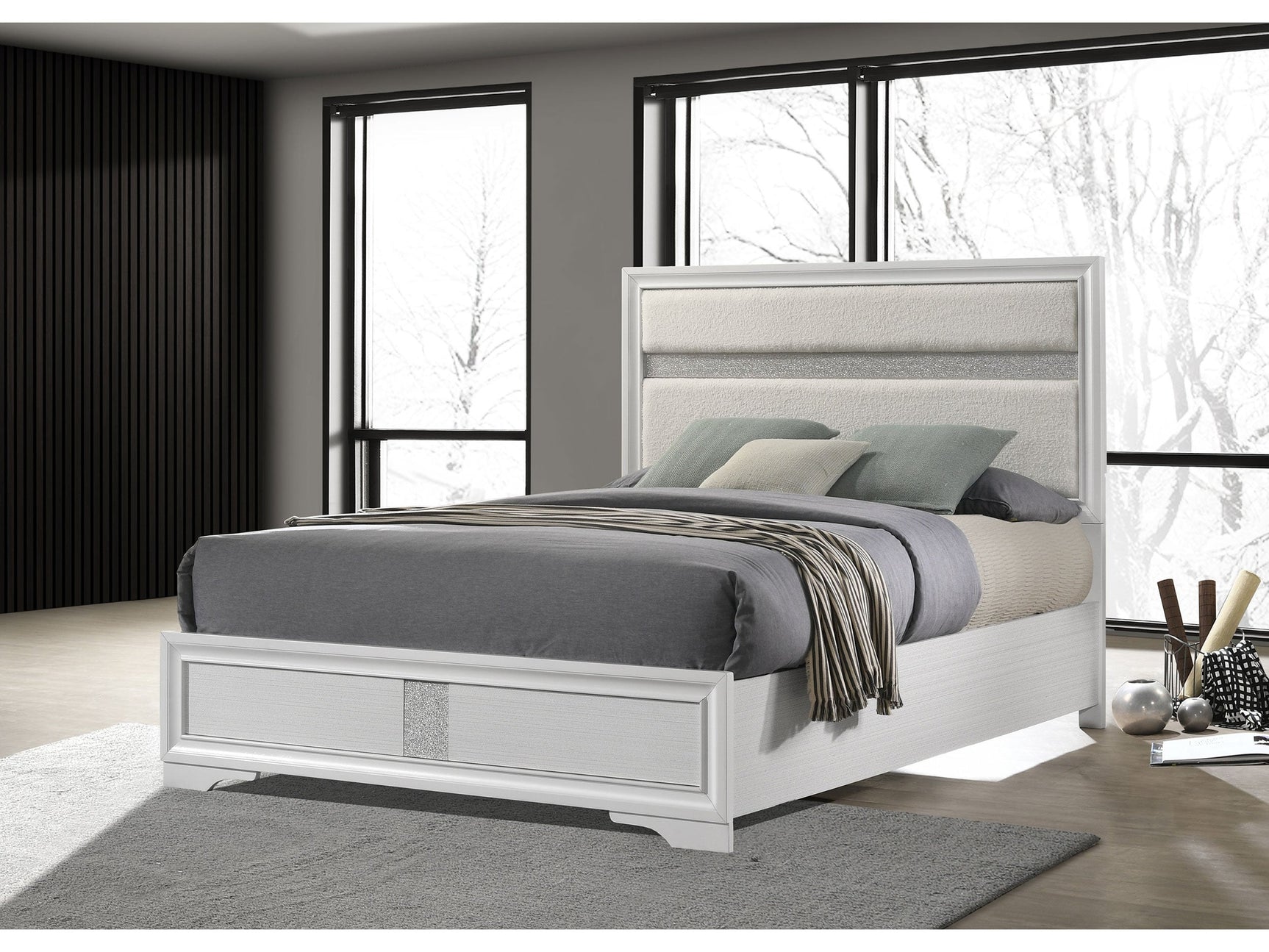 Miranda White Full Panel Bed - Ornate Home