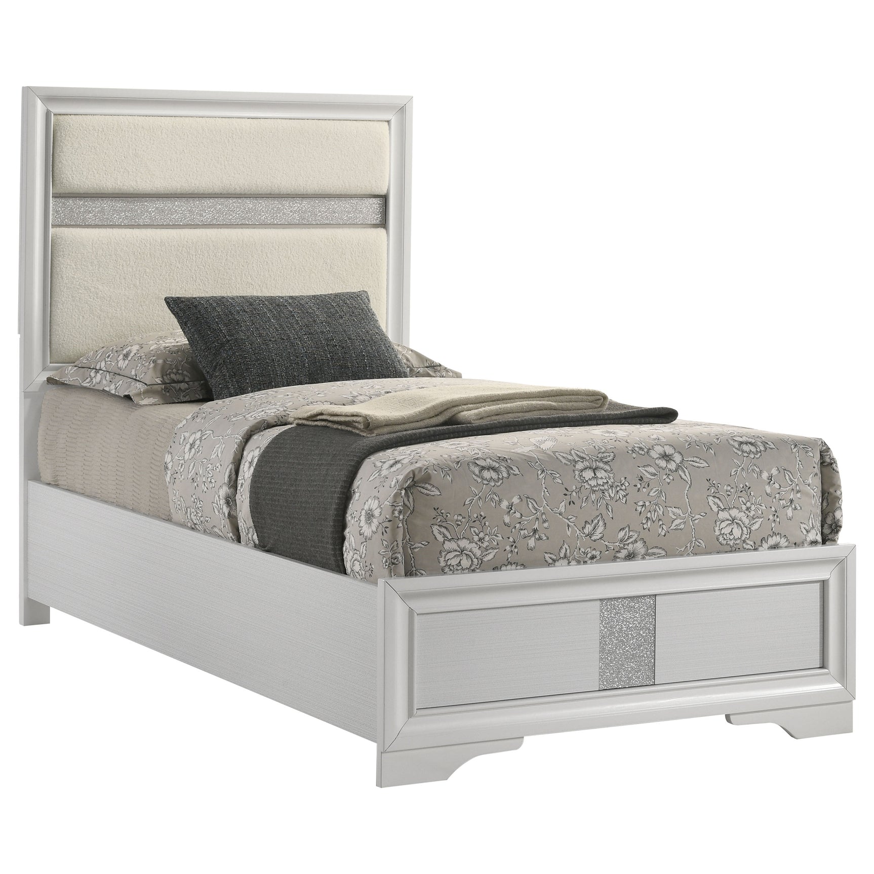 Miranda White Twin Panel Bed - Ornate Home