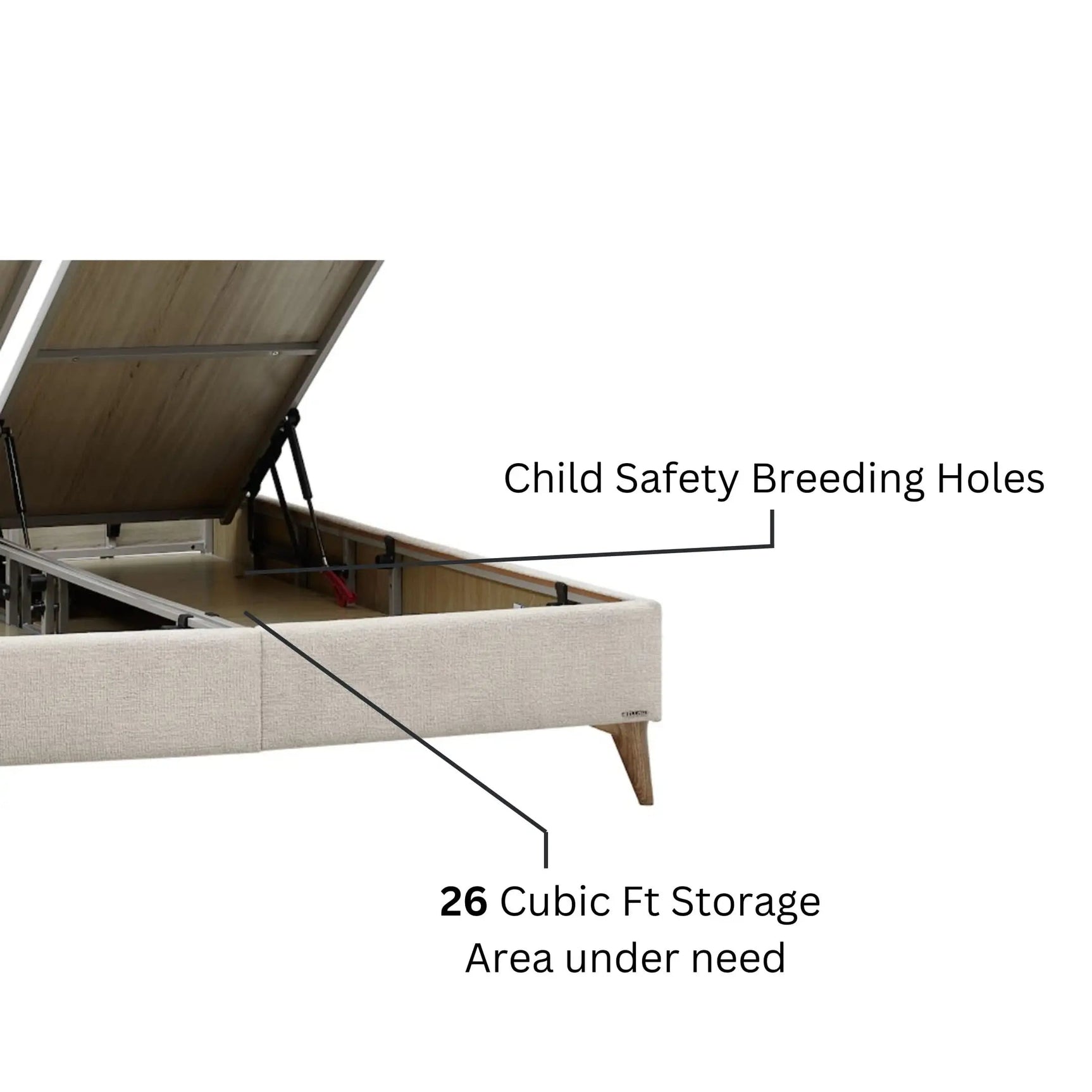 Mirante Luxe Cream Storage Bed - Ornate Home