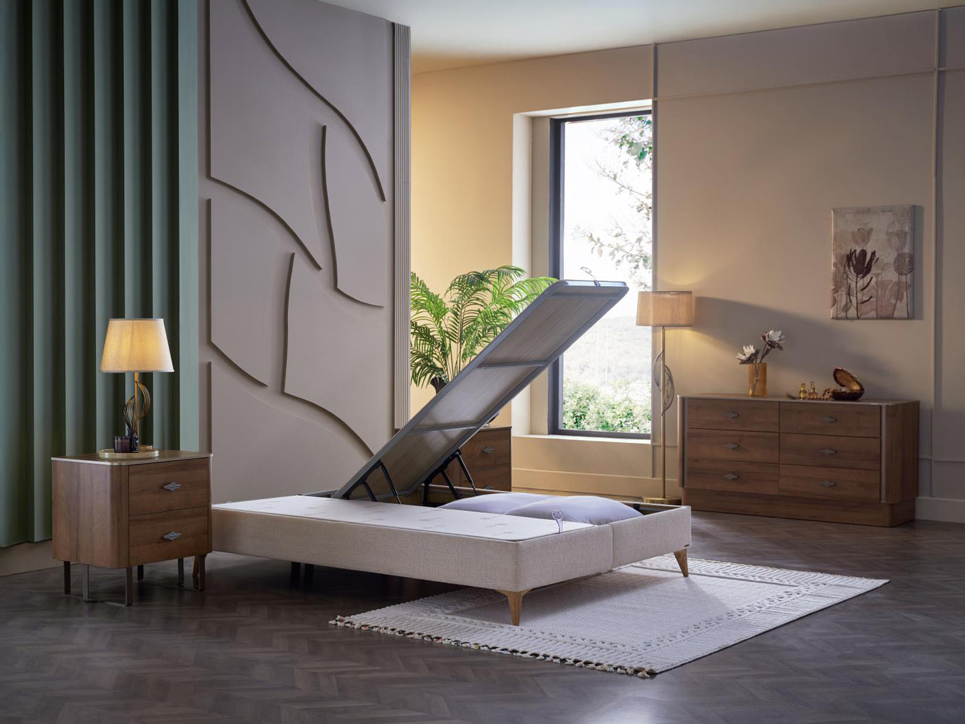 Mirante Luxe Cream Storage Bed - Ornate Home